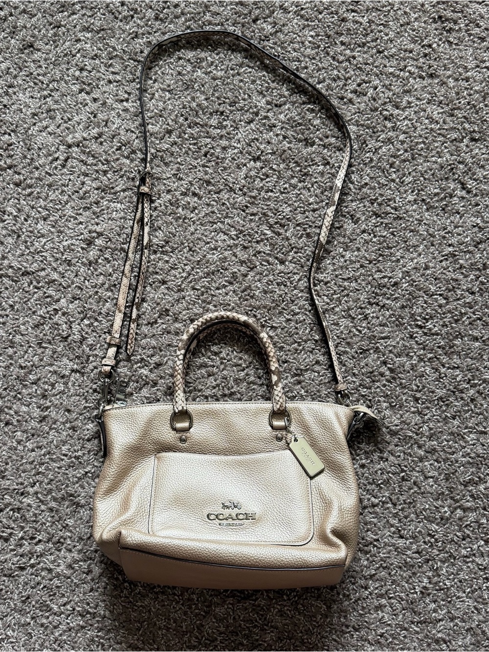Coach Mini Emma Satchel S38877 Rose Gold Crossbody Bag - Picture 3 of 9
